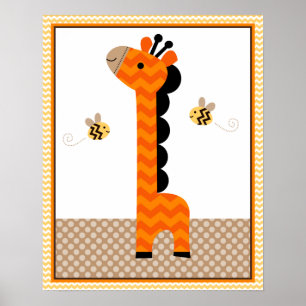 Jungle Stack Giraffe Baby Nursery Art/Poster Poster