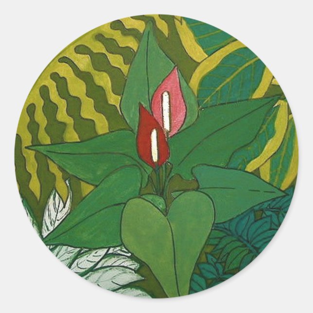 Jungle star classic round sticker (Front)