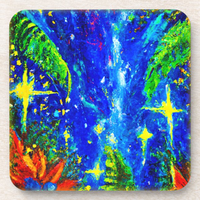 Jungle Stars Painting. Buy Now Coaster (Front)
