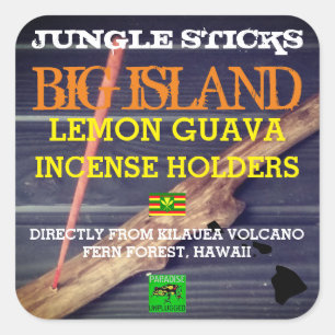 JUNGLE STICKS  LEMON GUAVA INCENSE HOLDERS SQUARE STICKER