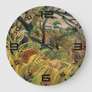 Jungle Storm Tiger Art Clock