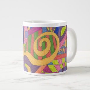 "Jungle Stripes 2" Abstract Art Large Coffee Mug