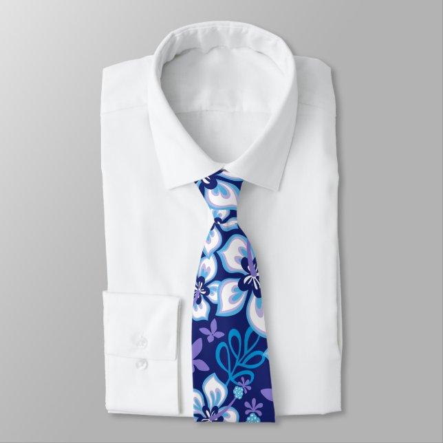 JUNGLE SURF (BLUE COMBO) NECK TIE (Tied)
