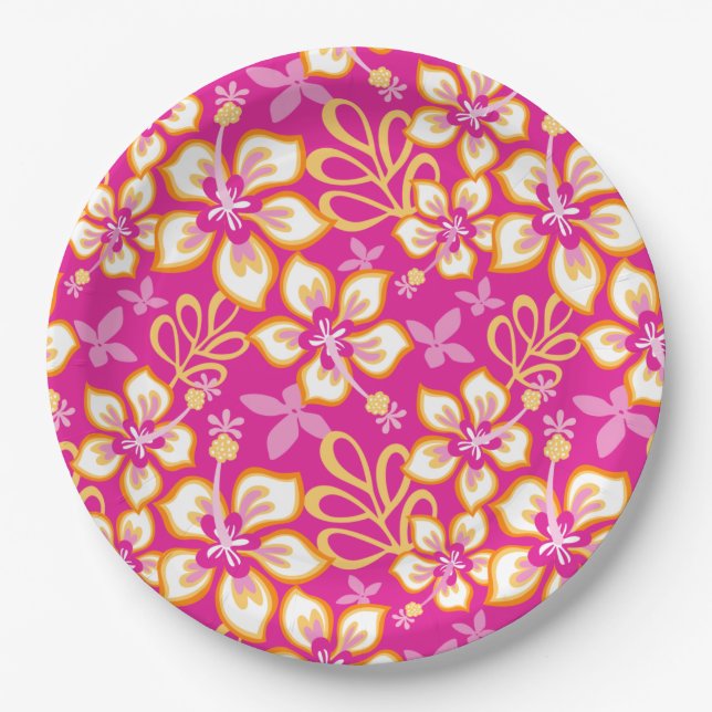 JUNGLE SURF (HOT PINK COMBO) PAPER PLATE (Front)