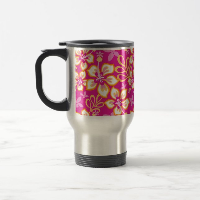 JUNGLE SURF (HOT PINK COMBO) TRAVEL MUG (Left)