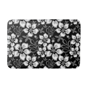 JUNGLE SURF PATTERN IN BLACK BATH MAT