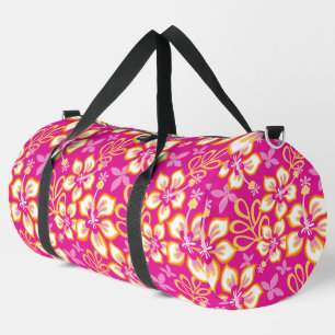 JUNGLE SURF PATTERN IN HOT PINK DUFFLE BAG