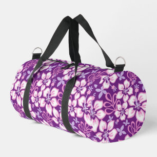 JUNGLE SURF PATTERN IN PURPLE DUFFLE BAG