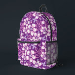 JUNGLE SURF PATTERN IN PURPLE PRINTED BACKPACK<br><div class="desc">Jungle Surf Pattern in Purple. Copyright by Kelly Hironaka,  No. 3 Design</div>