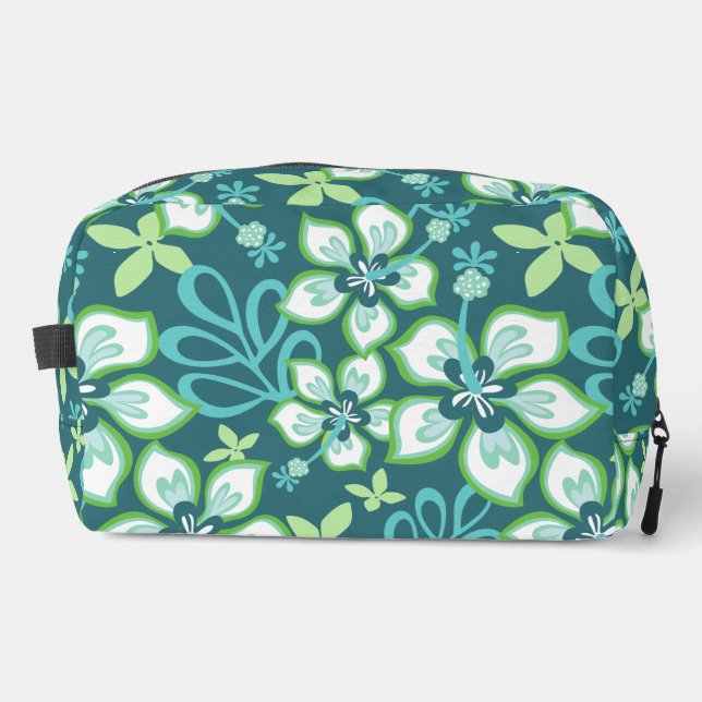 JUNGLE SURF PATTERN IN TEAL DOPP KIT (Front)