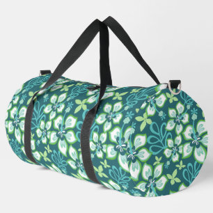 JUNGLE SURF PATTERN IN TEAL DUFFLE BAG