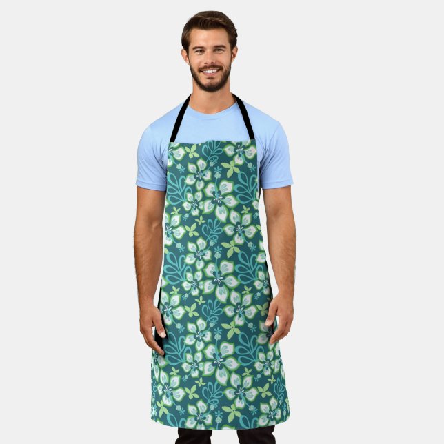 JUNGLE SURF (TEAL COMBO) APRON (Worn)