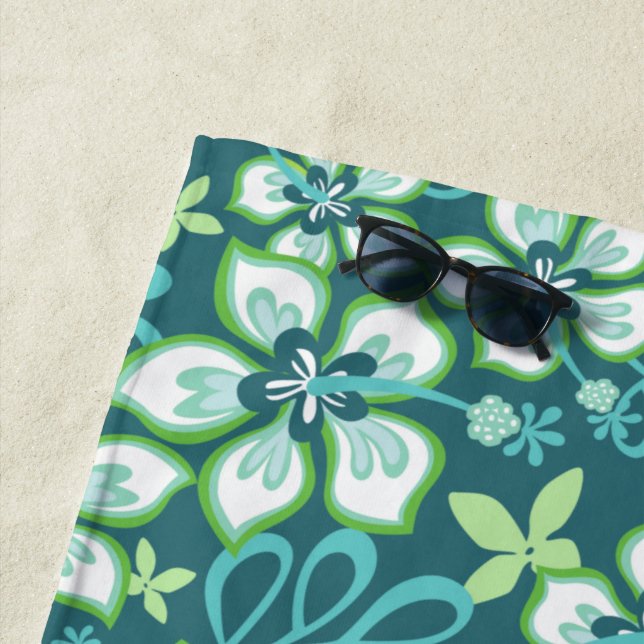 JUNGLE SURF (TEAL COMBO) BEACH TOWEL (In Situ)