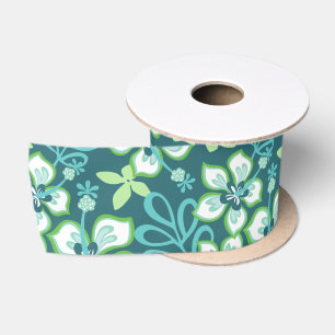 JUNGLE SURF (TEAL COMBO) SATIN RIBBON