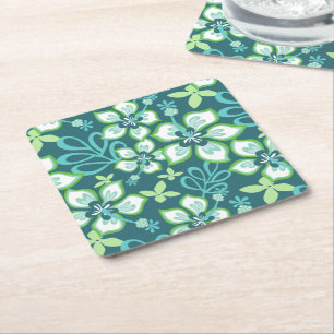 JUNGLE SURF (TEAL COMBO) SQUARE PAPER COASTER