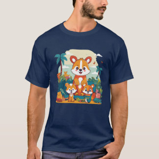 Jungle Swing Monkeys Family  T-Shirt