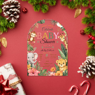 Jungle Theme Baby shower Acrylic Invitations