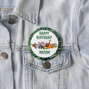 Jungle Theme Birthday Custom Button