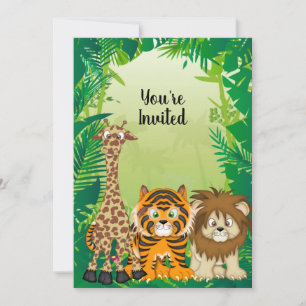 Jungle Theme Birthday  Invitations