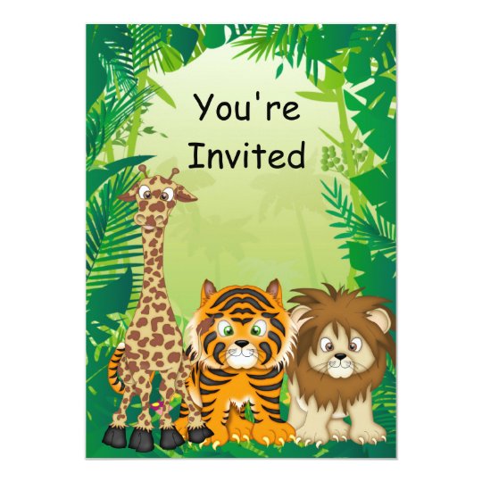 Jungle Theme Birthday Invitations | Zazzle.co.uk