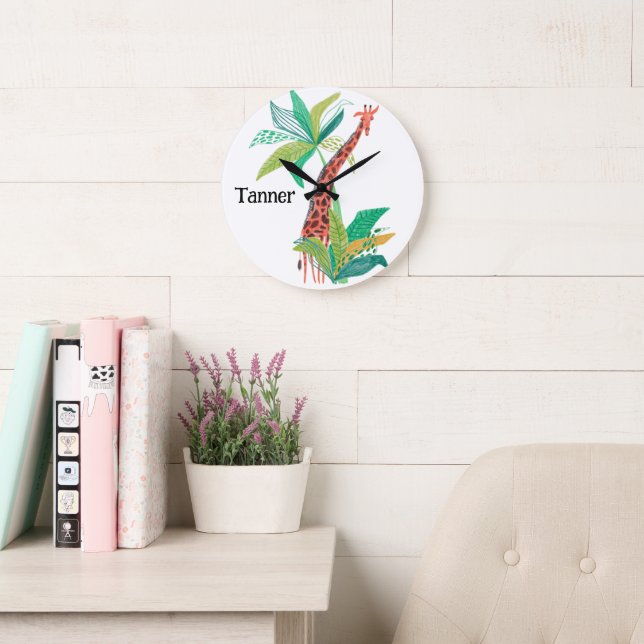 Jungle Theme Nursery Decor Large Clock (Reading Room)