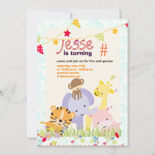 Jungle Theme/Personalised Party/photo Invitation