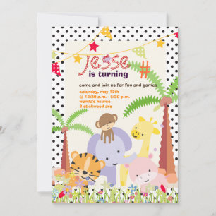 Jungle Theme/Personalised Party/photo Invitation