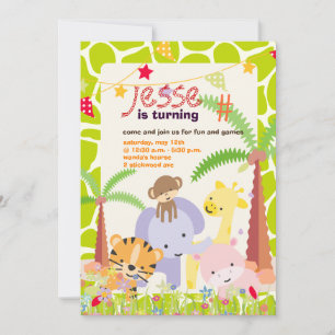 Jungle Theme/Personalised Party/photo Invitation