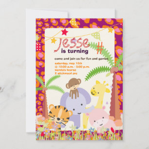 Jungle Theme/Personalised Party/photo Invitation