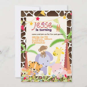 Jungle Theme/Personalised Party/photo Invitation