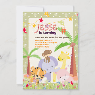 Jungle Theme/Personalised Party/photo Invitation