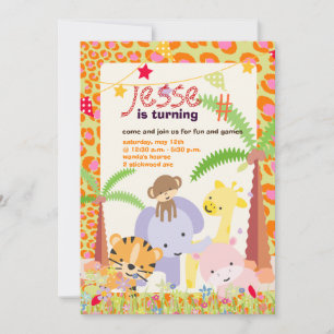 Jungle Theme/Personalised Party/photo Invitation