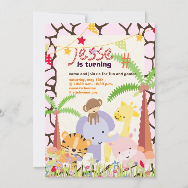 Jungle Theme/Personalized Party/photo Invitation (Front)