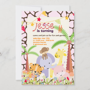 Jungle Theme/Personalized Party/photo Invitation