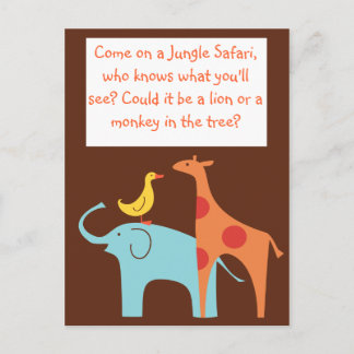 Jungle Themed Custom Baby Shower Invitation