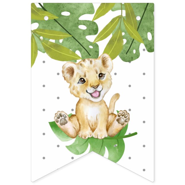 Jungle Themed Happy Birthday Kids Bunting Flags (Thirteenth Flag)