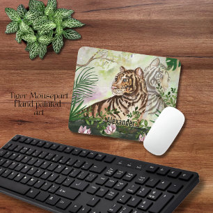 Jungle Tiger and Water Lilies Personalised  Mouse Mat
