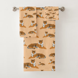 Jungle Tiger Animal Pattern  Bath Towel Set