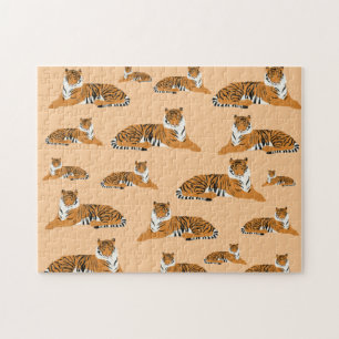 Jungle Tiger Animal Pattern  Jigsaw Puzzle