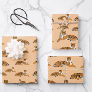 Jungle Tiger Animal Pattern Wrapping Paper Sheet
