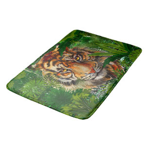 Jungle Tiger Bath Mat   Colourful Tiger Art