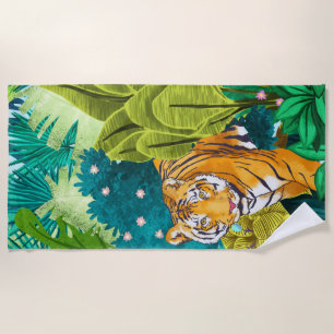 Jungle Tiger Beach Towel