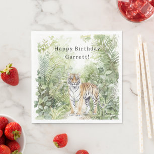 Jungle Tiger Birthday Napkin