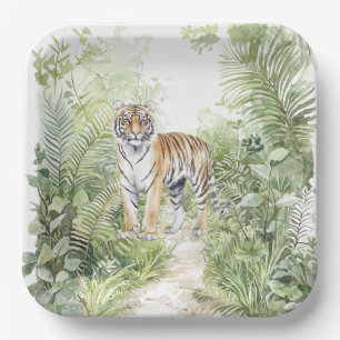 Jungle Tiger Birthday Paper Plate