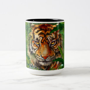 Jungle Tiger Coffee Mug   Colourful Tiger Art Cup