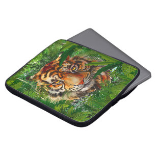 Jungle Tiger Colorful Drawing   Tiger Laptop Case