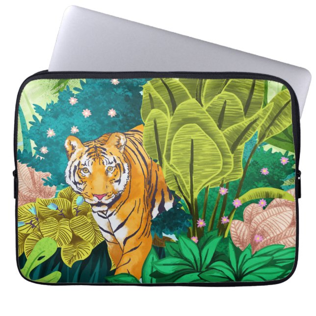 Jungle Tiger Laptop Sleeve (Front)