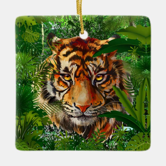 Jungle Tiger Ornaments | Colourful Tiger Ornaments (Front)