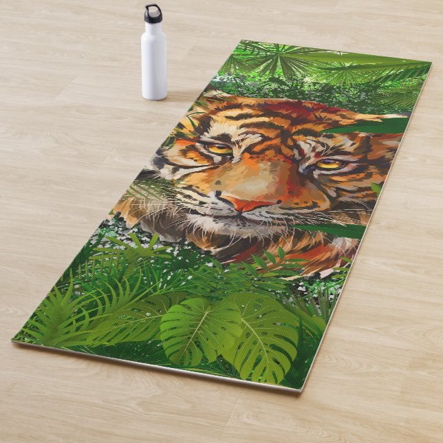 Jungle Tiger Yoga Mat | Colourful Tiger Drawing (In Situ)