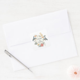 Jungle Toucan 1st Birthday Boho Baby Shower Сustom Square Sticker